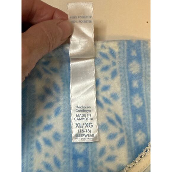 Simply Basic Nightgown XL 16/18 Blue Long Sleeve Cottagecore Sleep Dress - Picture 5 of 7